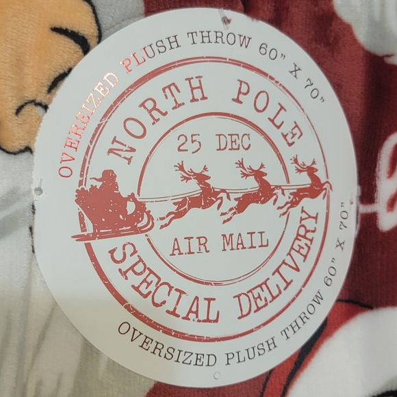 Santa Hohoho Oversized Plush Throw Blanket North Pole New 60x70 - Picture 3 of 3